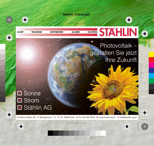 Photovoltaik-Inserat für die Stählin AG